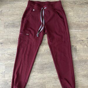 XXS Burgundy Zamora Figs Scrubs Bottoms Pants